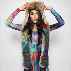 SpiritHoods CE Blackmilk Red Fox Rainbow Galaxy Hood
